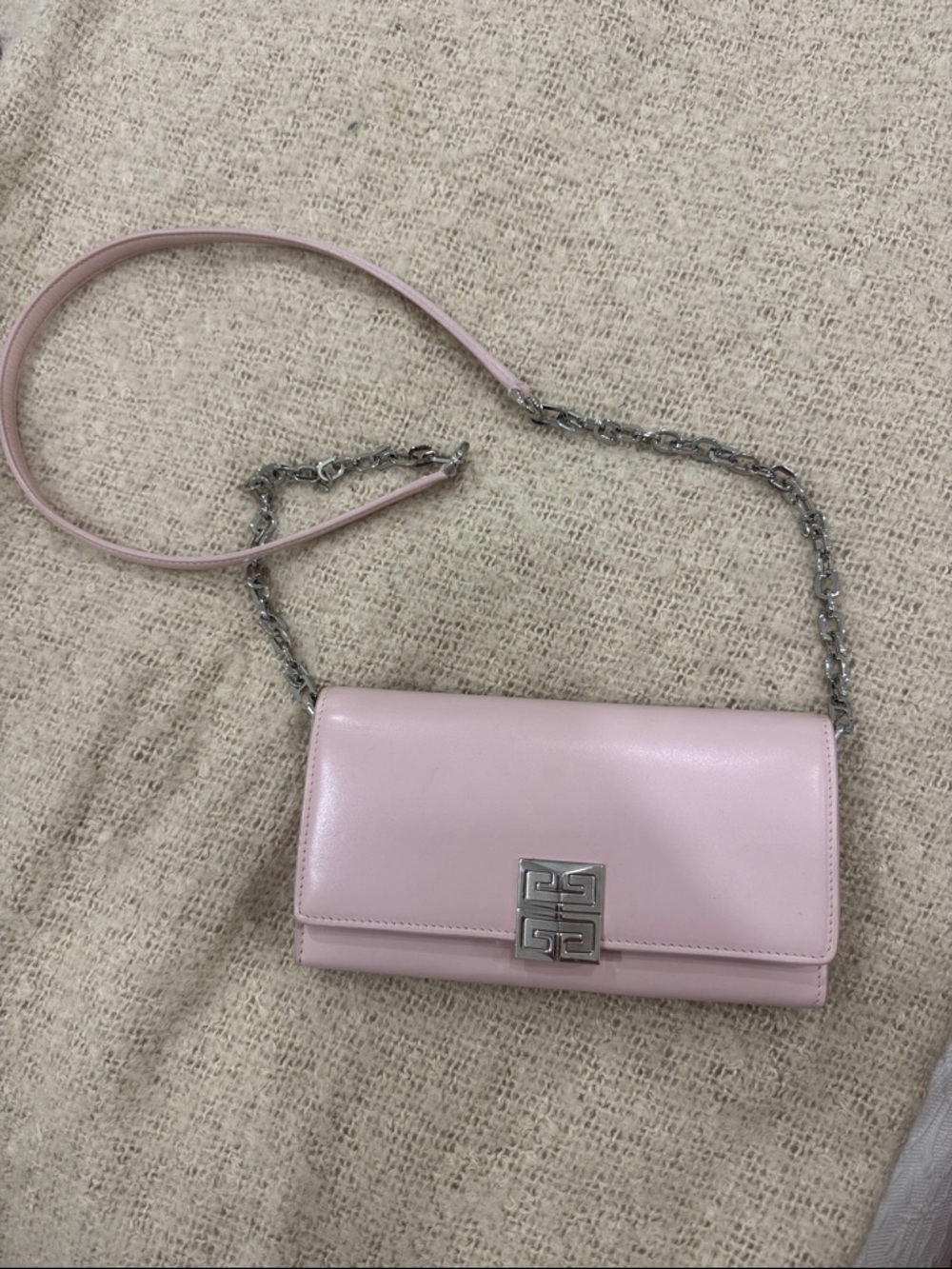 Givenchy Women's Pink Leather Chain Crossbody Bag